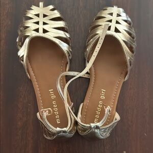 Madden Girl Gold Strappy Sandals Flat Design
